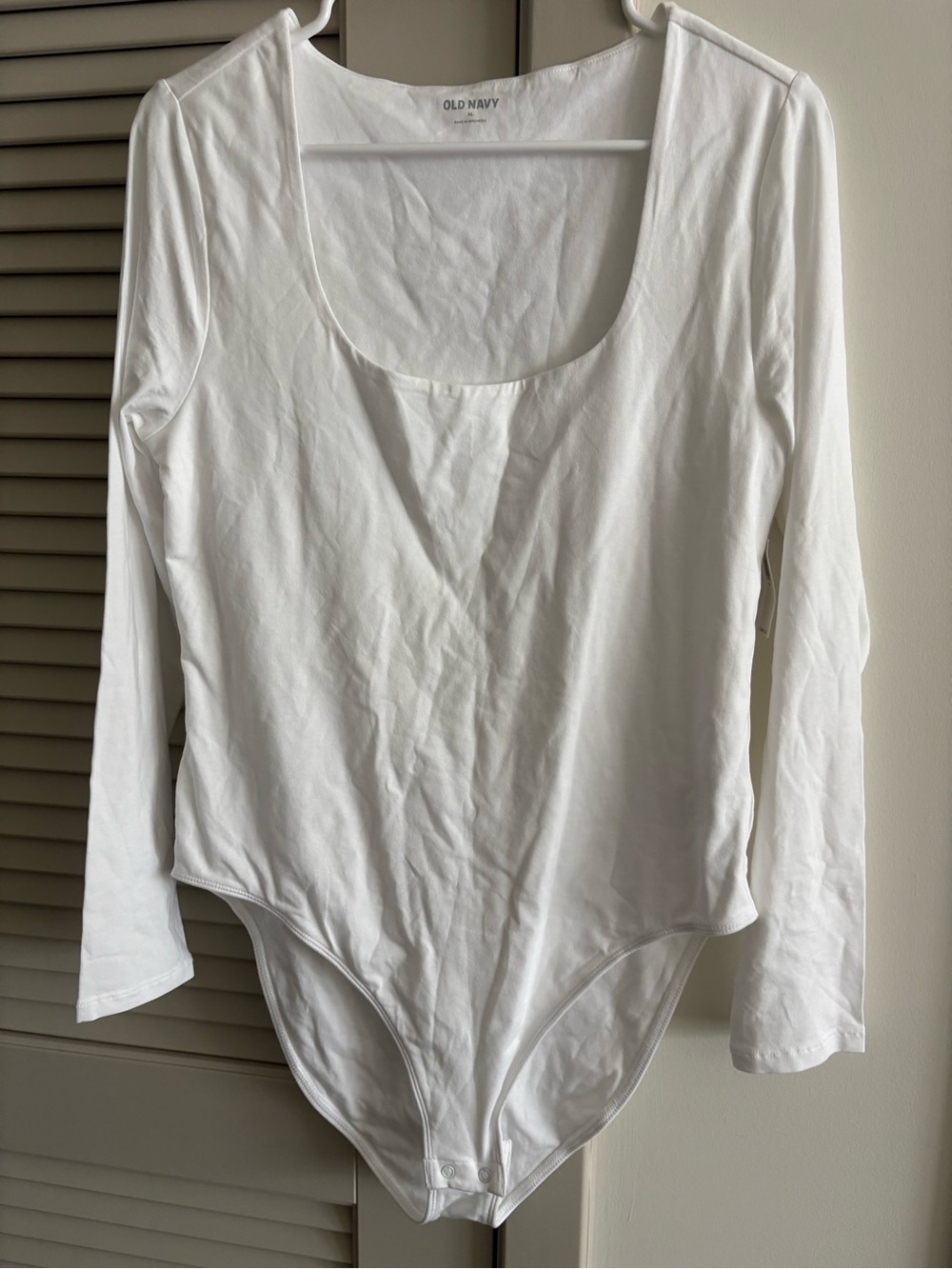 Old Navy White Long-Sleeve Scoop Neck Bodysuit* Sz. XL* NWT